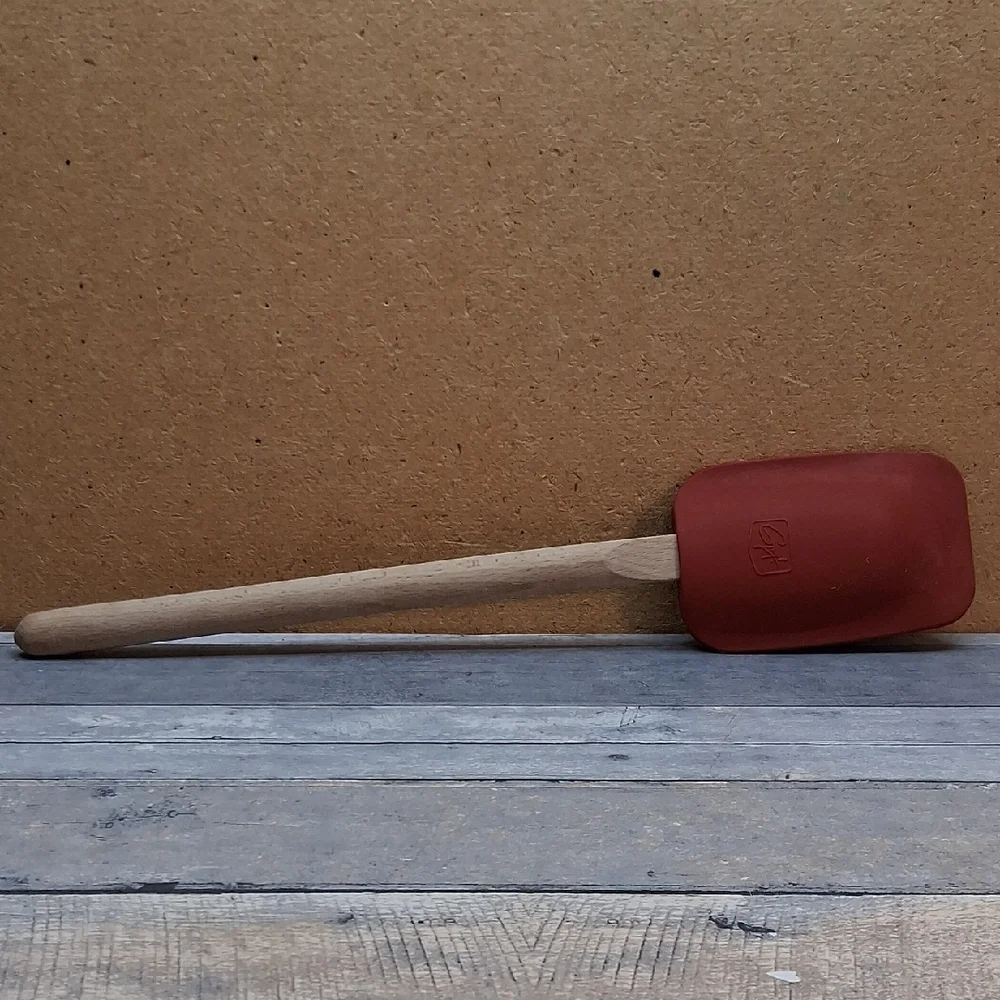 Guy Fieri Red Rubber Spatula with Wooden Handle